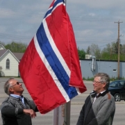 Raising Norwegian Flag