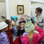 K-3\'s trying on Historic Hats